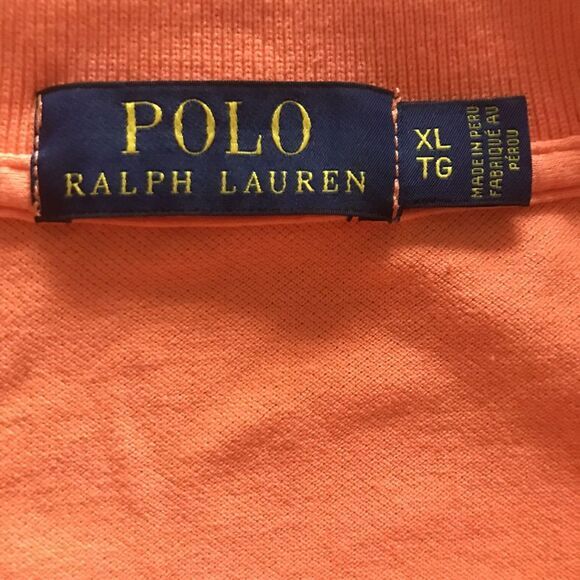 Polo Ralph Lauren Man's Orange Short Sleeve Shirt Size XLTG - Picture 5 of 6